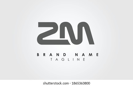 Alphabet letters Initials Monogram logo ZM, MZ, Z and M
