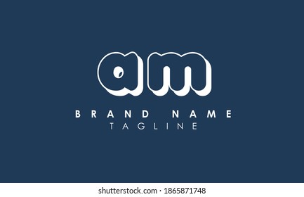 Alphabet letters Initials Monogram logo AM, MA, A and M
