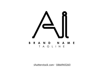 Letras alfabéticas Iniciales Logotipo Monograma ai, ia, a e i