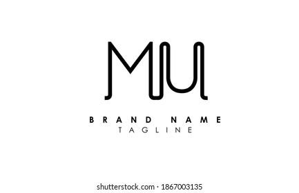 Alphabet letters Initials Monogram logo mu, um, m and u