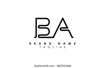 Alphabet letters Initial Monogram logo ba, ab, b und a
