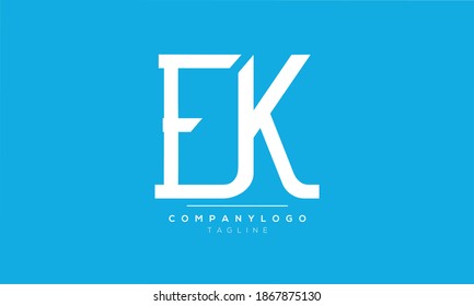 Alphabet letters Initials Monogram logo EK or KE,E and K