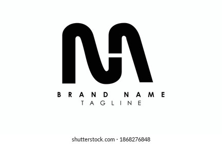 Alphabet letters Initials Monogram logo vn, nv, v and n