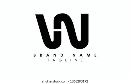 Alphabet letters Initials Monogram logo vn, nv, v and n