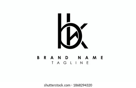 Alphabet letters Initials Monogram logo bk, kb, b and k