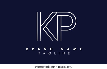 Alphabet letters Initials Monogram logo kp, pk, k and p