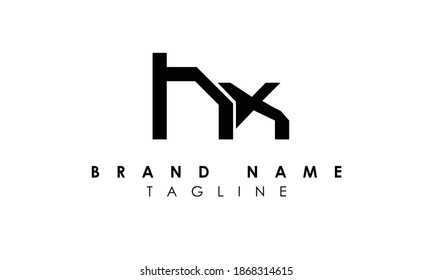Alphabet letters Initials Monogram logo hx, xh, h and x