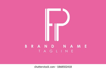 Alphabet letters Initials Monogram logo FP, PF, F and P