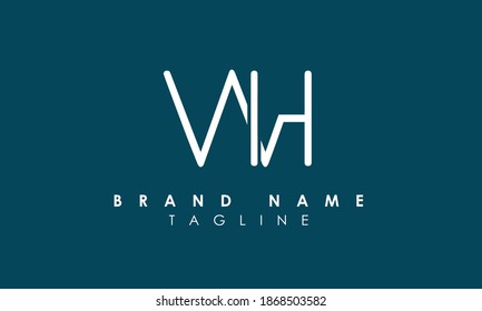 Alphabet letters Initial Monogram Logo WH, HW, W und H