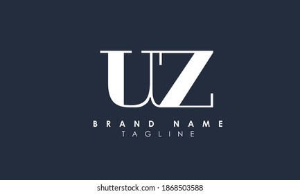 Alphabet letters Initials Monogram logo UZ, ZU, U and Z