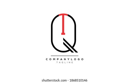 Alphabet letters Initials Monogram logo TQ or QT