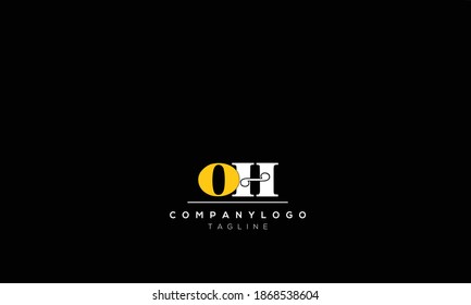 Alphabet Buchstaben Initial Monogram Logo OH, HO, O UND H