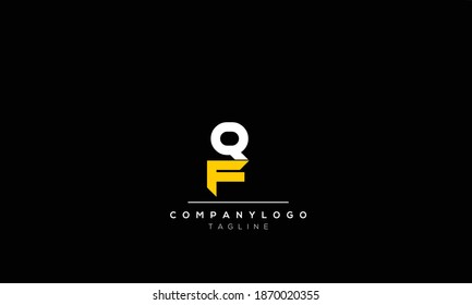 Letras alfabéticas Iniciales Logotipo Monograma QF, FQ, Q Y F