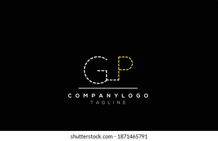 Alphabet Buchstaben Initials Monogram Logo GP.