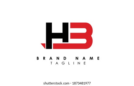 Alphabet letters Initials Monogram logo hb, bh, h and b