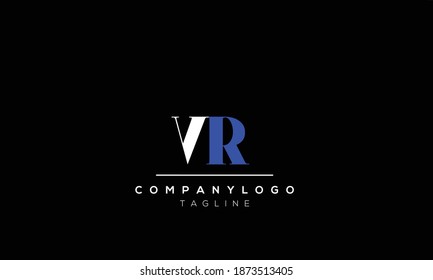 Alphabet letters Initials Monogram logo  VR,RV, V and R