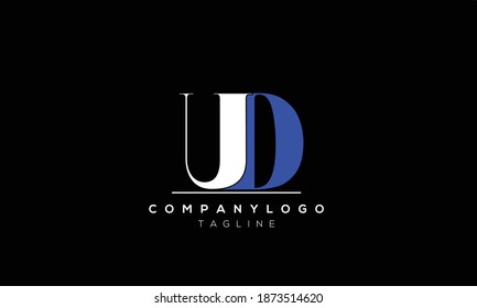 Alphabet letters Initials Monogram logo  UD,DU, U and D