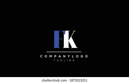 Alphabet letters Initials Monogram logo  FK,KF, F and K
