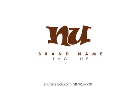 Alphabet letters Initials Monogram logo NU, UN, N and U