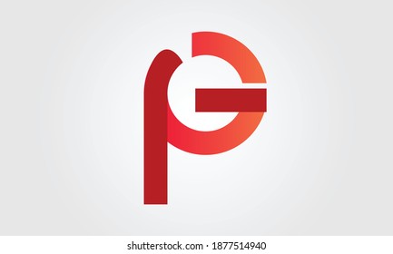 Alphabet letters Initials Monogram logo PG, GP, P and G