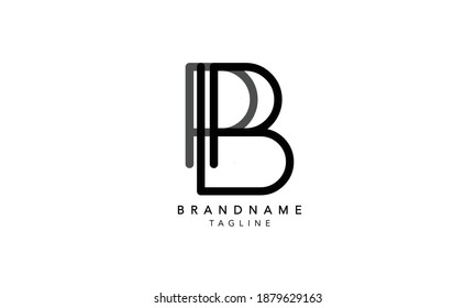 Alphabet letters Initials Monogram logo B,B INITIAL, B letter 