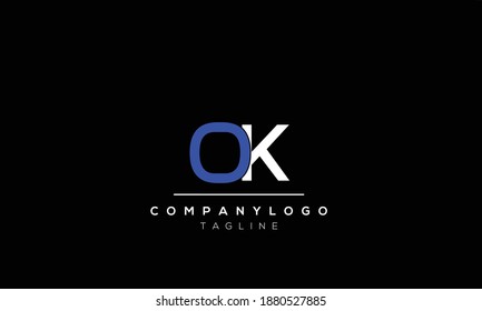 Alphabet letters Initials Monogram logo  OK,KO,O and K
