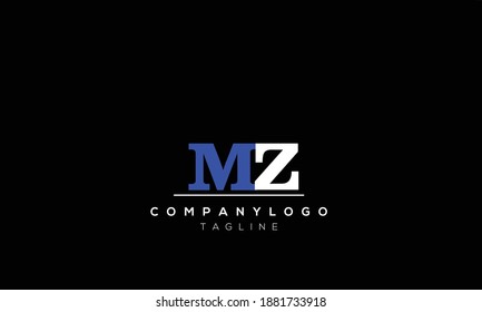 Alphabet letters Initials Monogram logo  MZ,ZM,M and Z