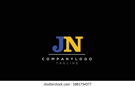 Alphabet letters Initials Monogram logo  JN,NJ,J and N