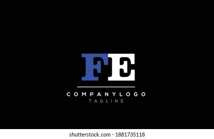 Alphabet letters Initials Monogram logo  EF,FE,E and F