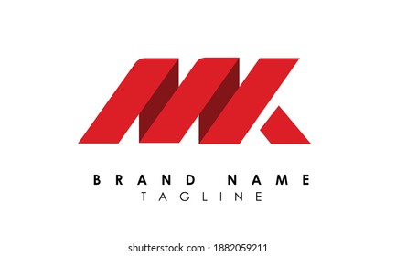 Alphabet letters Initials Monogram logo MK, KM, M and K