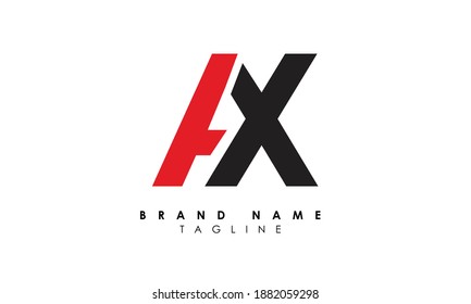 Letras alfabéticas Iniciales Logotipo Monograma AX, XA, A y X