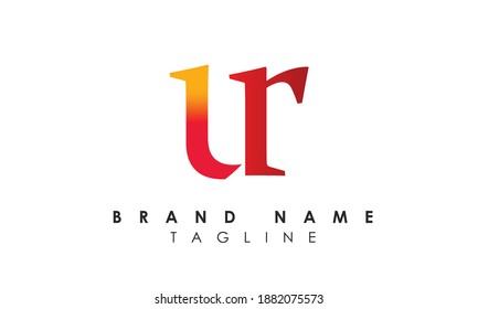 Letras alfabéticas Iniciales Monograma UR, RU, U y R