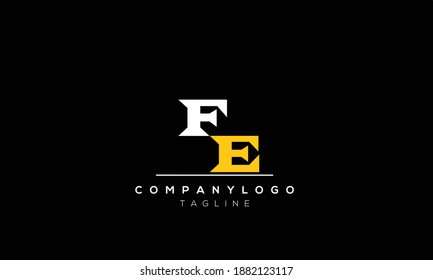 Alphabet letters Initials Monogram logo  FE,EF,F and E