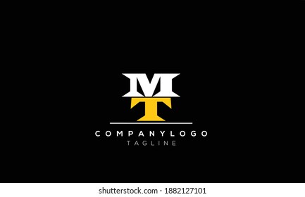 Letras alfabéticas Iniciales Monograma MT, TM, M y T