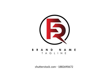 Letras alfabéticas Iniciales Logotipo de monograma FR, RF, F y R