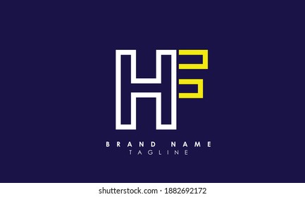 Alphabet letters Initials Monogram logo HF, FH, H and F