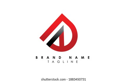 Letras alfabéticas Iniciales logotipo de monograma DA, AD, D y A