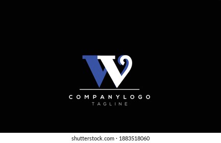 Alphabet letters Initials Monogram logo  WV,VW,Wand V