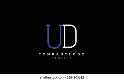 Letras alfabéticas Iniciales Monograma ud, du,u y d