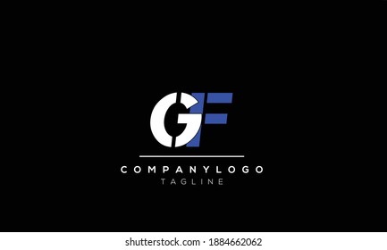 Letras alfabéticas Iniciales Logotipo Monograma GF,FG,G y F