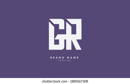 Alphabet letters Initials Monogram logo GR, RG, G and R