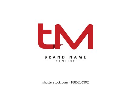 Alphabet letters Initials Monogram logo TM, MT, T and M