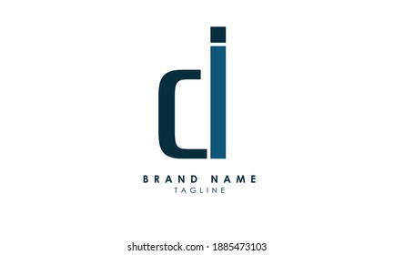 Alphabet letters Initials Monogram logo di, id, d and i