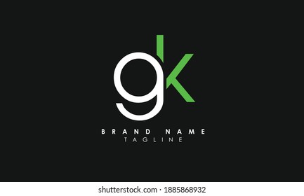 Alphabet letters Initials Monogram logo GK, KG, G and K