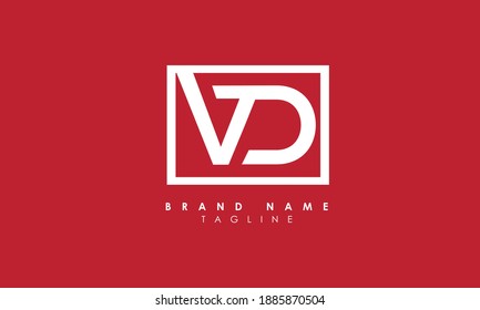 Letras alfabéticas Iniciales Logotipo Monograma VD, DV, V y D
