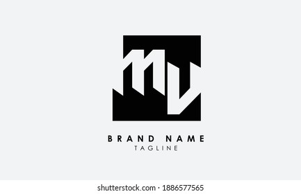 Alphabet letters Initials Monogram logo MV, VM, M and V