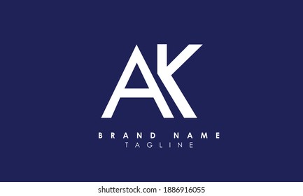 Alphabet letters Initials Monogram logo AK, KA, A and K