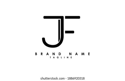Letras alfabéticas Iniciales Monograma JF, FJ, J y F