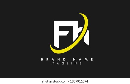 Alphabet letters Initials Monogram logo FH, HF, F and H