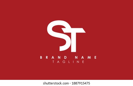 Alphabet letters Initials Monogram logo ST, TS, S and T
